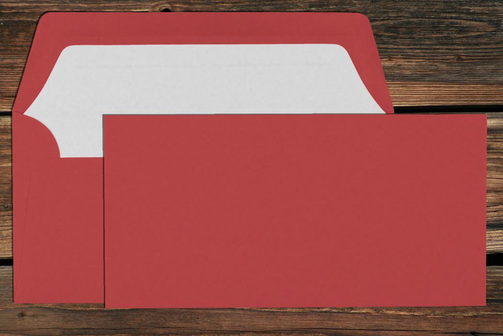 Briefhüllen mit Seidenfutter DL 110x220 mm Nassklebend Rot gerippt 100 g/qm